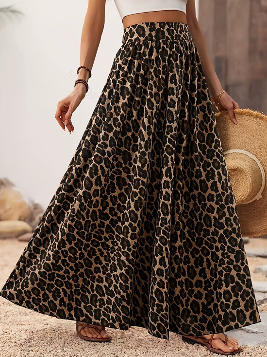 Zara Dresses & Skirts - Zara Leopard Print Pleated Midi Dress Casual
